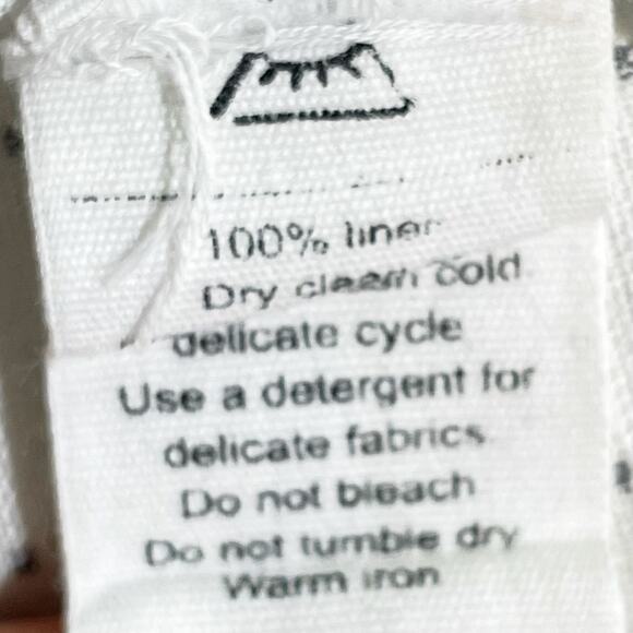 SOLD SOLD SOLD leeper Michelin Linen Swiss Dot Long Sleeve Midi Dress White - Picture 8 of 8